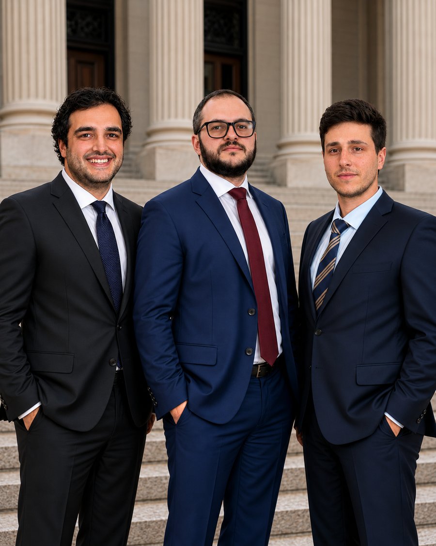 The attorneys of Usher Law Group outside the courthouse